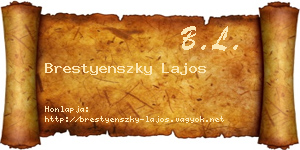 Brestyenszky Lajos névjegykártya